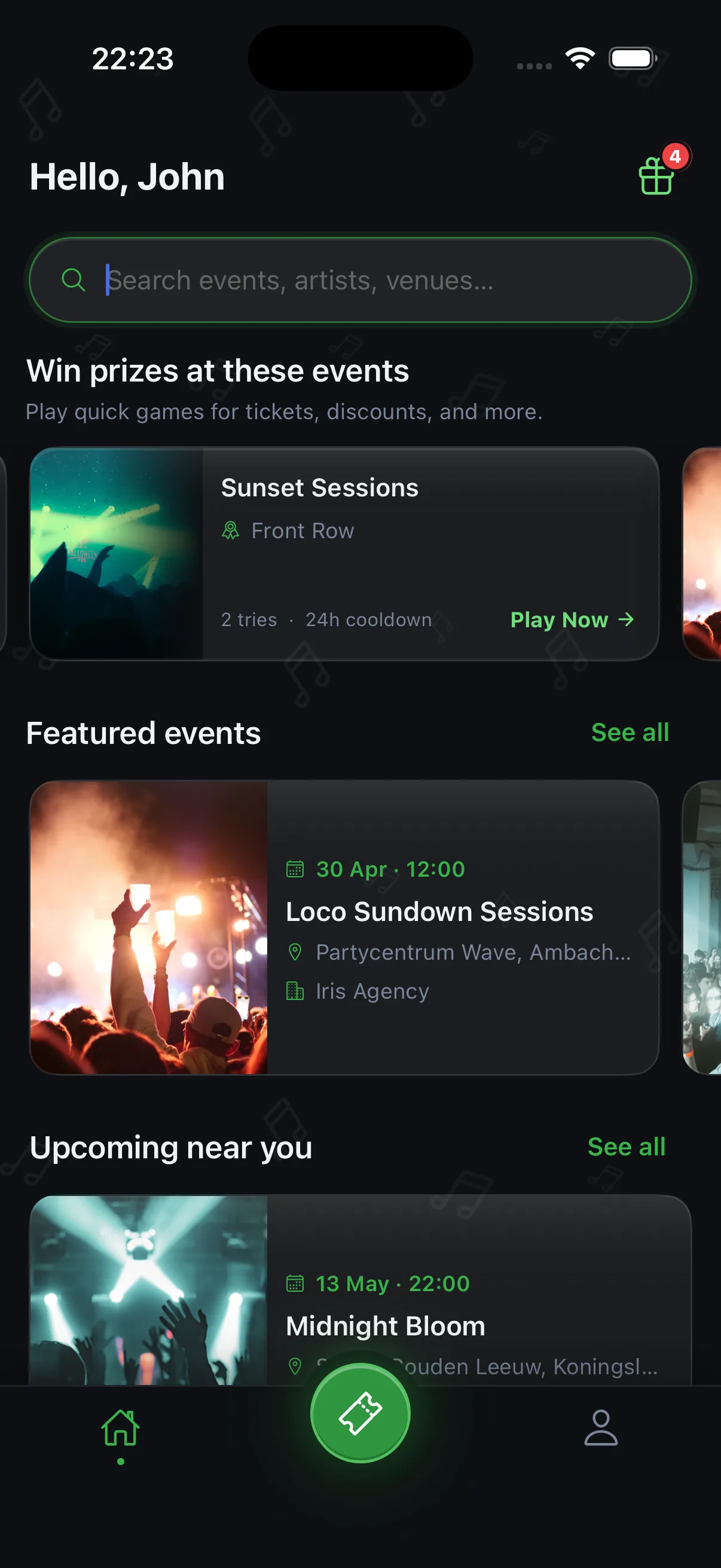 Evenementen ontdekken in de i-Ticketz app
