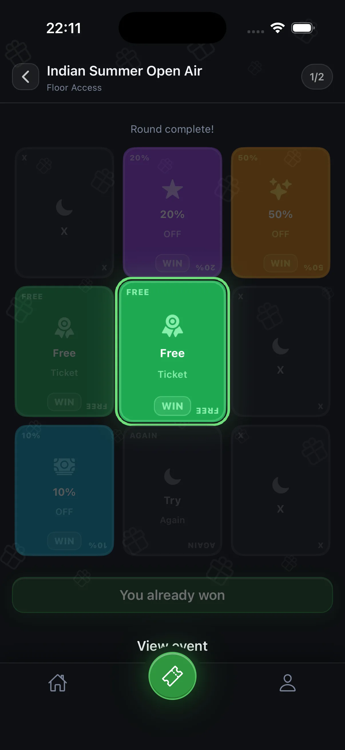Promoties in de i-Ticketz app