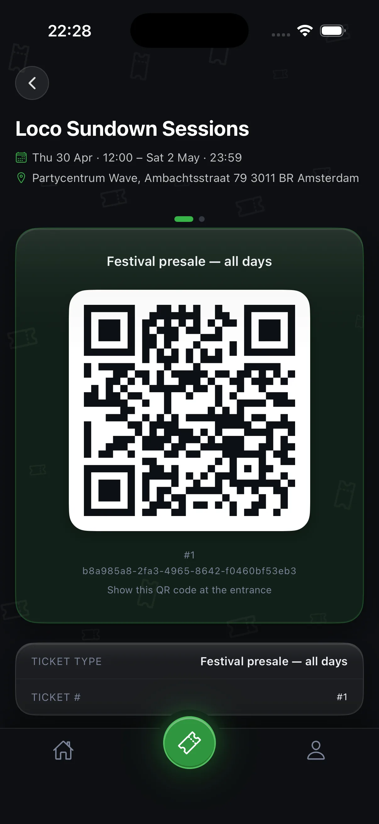 Checkout in de i-Ticketz app